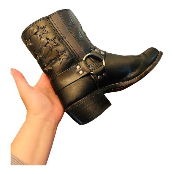 FRYE Flag Harness Americana Short 150th Anniversary Boots Black Size 7 1/2 USA - Picture 7 of 15